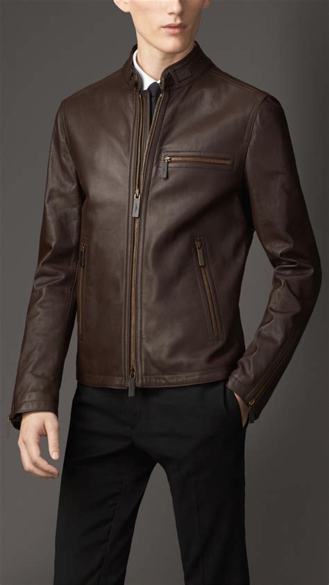 brand burberry men leather jackets|burberry bomber jacket men's.